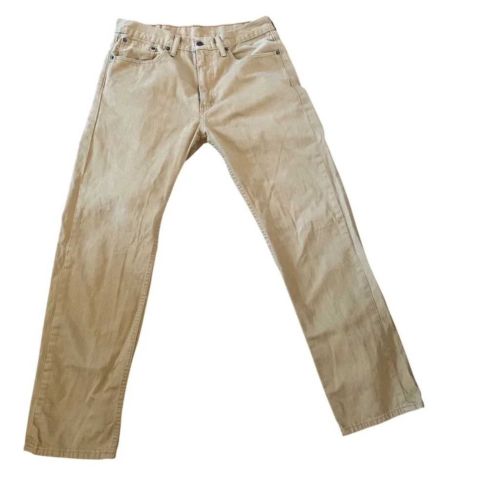 Levi Strauss & Co 505 Mens Khaki Tan Straight Leg Jeans W33‎ L32
